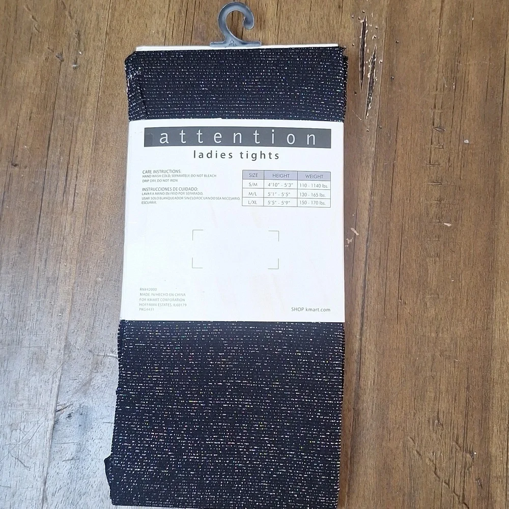 🎁Attention Black Sparkle Tights Size M/L
